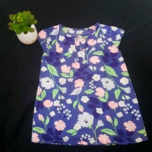 Short sleeve blouse with printed flowers